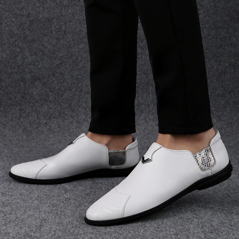Cowhide Casual Shoes Large Size Foot Loafers Business Dress Leather Shoes Men's Breathable Men's Shoes Foreign Trade Lazy Shoes