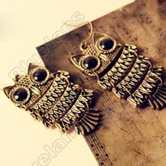 Women Vintage Retro Animal Owl Dangle Hook Earrings Jewelry Charm Party Gift