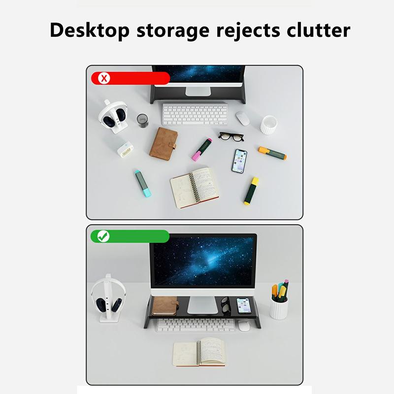 Computer Monitor Rising Holder With Usb Hub Pc Screen Stand Bracket With Phone Holder Desktop Keyboard Mouse Storage Organizers