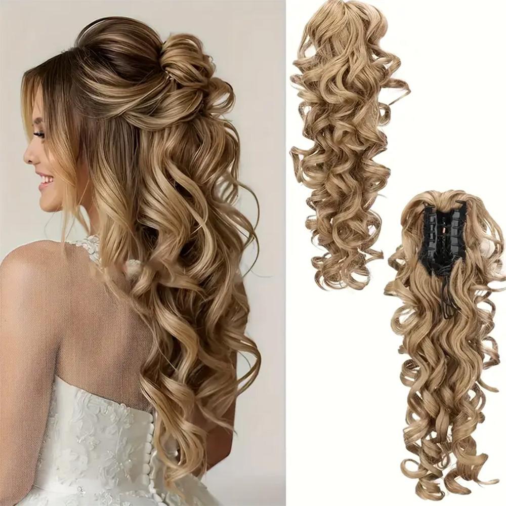 

MISSQUEEN Synthetic Wavy Curly Ponytail Extensions Elegant Claw Ponytail For Women - Easy To Use And Stylish Hairpiece Hair Accessories 40cm