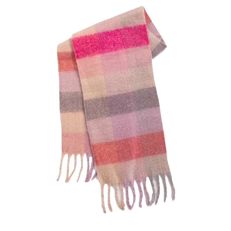 Winter Scarf For Women Luxury Cashmere Warm Rainbow Plaid Pashmina Blanket Shawl Thick Soft Bufanda Wraps Long Poncho Echarpe