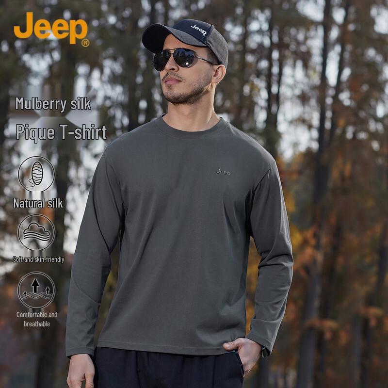 JEEP Men s Soft Round Neck Long Sleeve T-Shirt 2XL