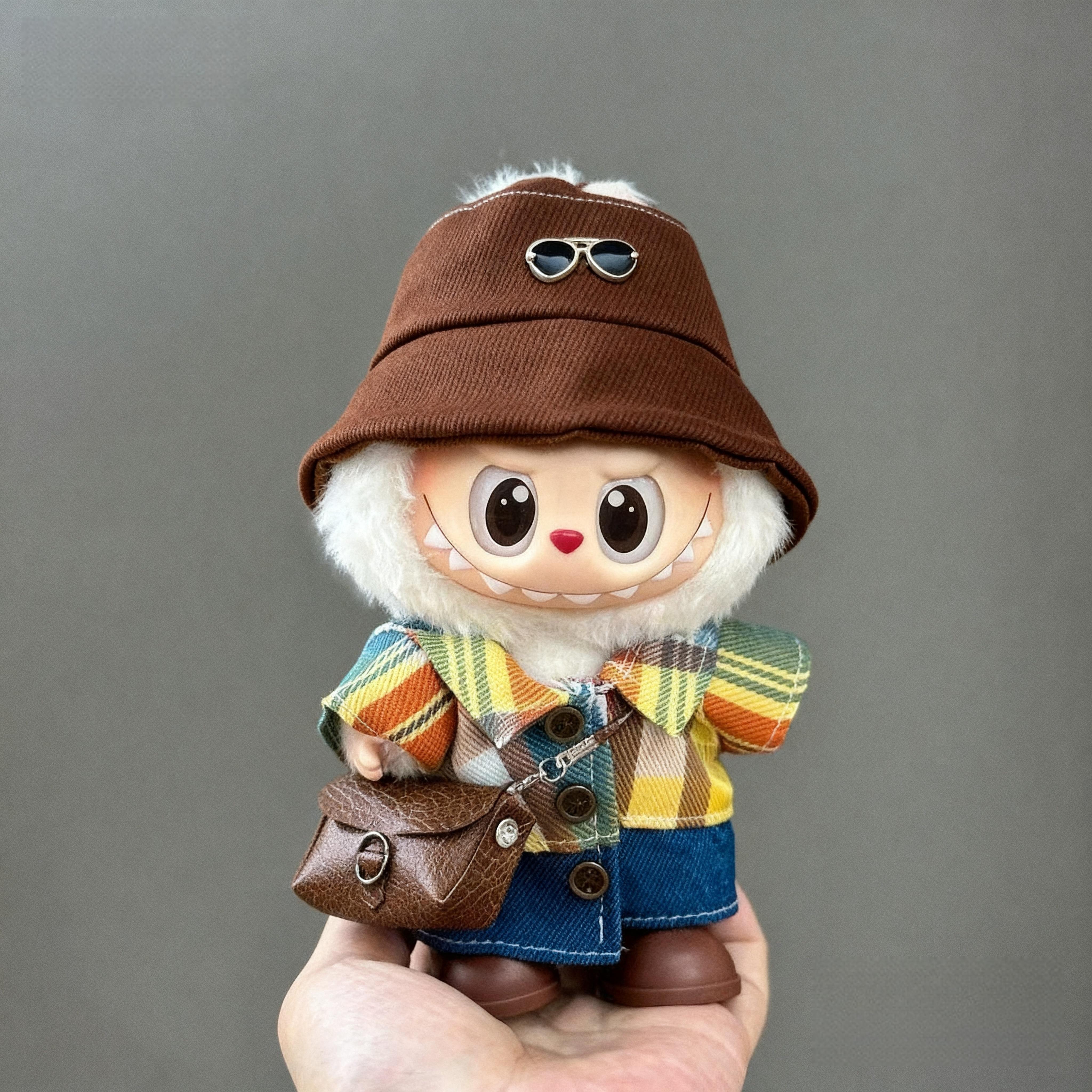 

17Cm Clothes Labubu Doll Clothes Overalls Suit Pendant Vinyl Doll Fashion Clothing Decor Itemation Only Doll Clothes For Only clothes