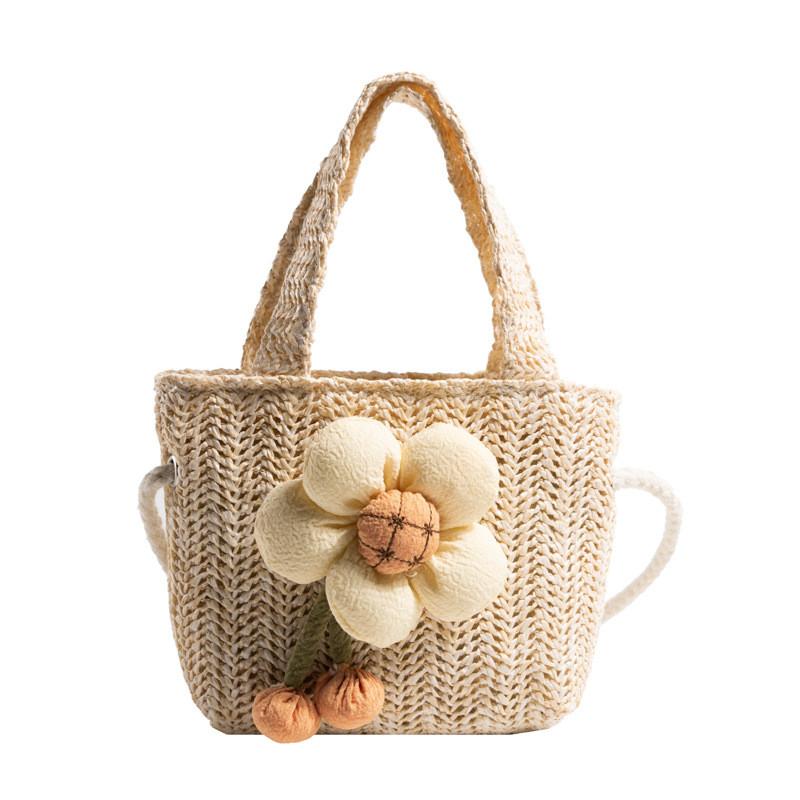 Woven Beach Strawberry Bag Bow Shaped Crossbody Bag Suitable For  Outdoor Travel