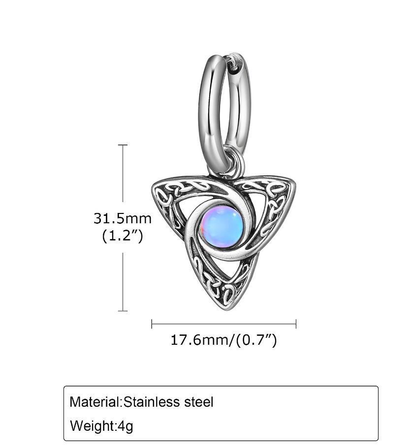 Stainless Steel Men's Retro Necklace with Star Moon Turquoise Pendant (PN-2111)