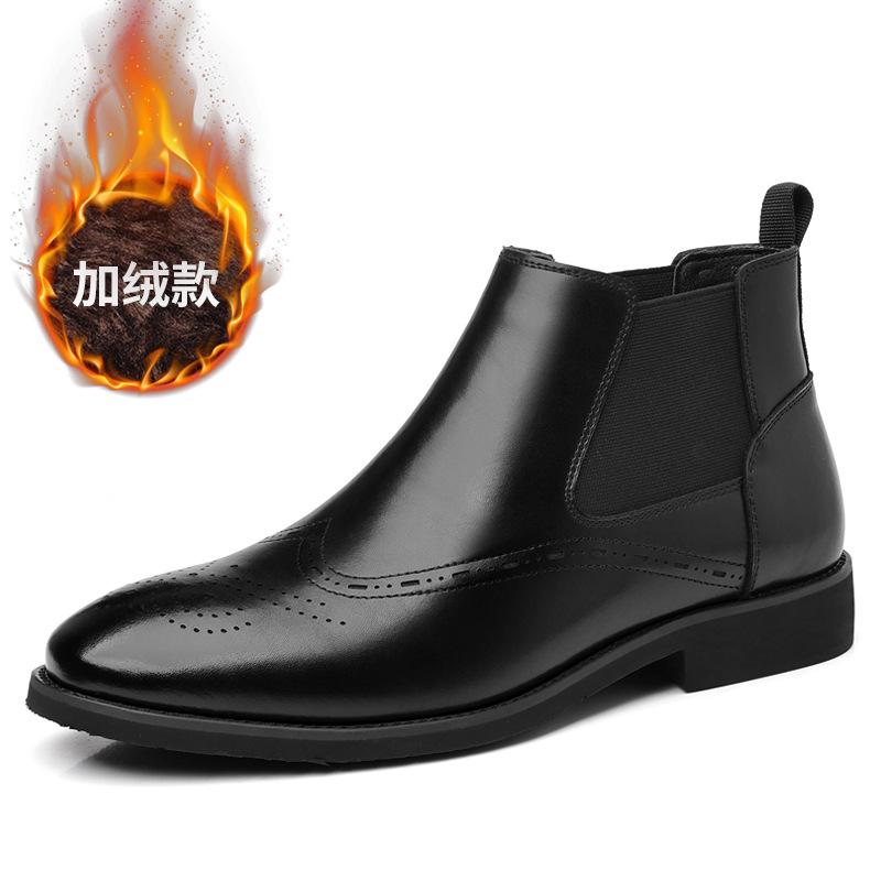 British Vintage Chelsea Boots Short Boots Fleece Brock Martin Boots Plus Size Boots Men 2025