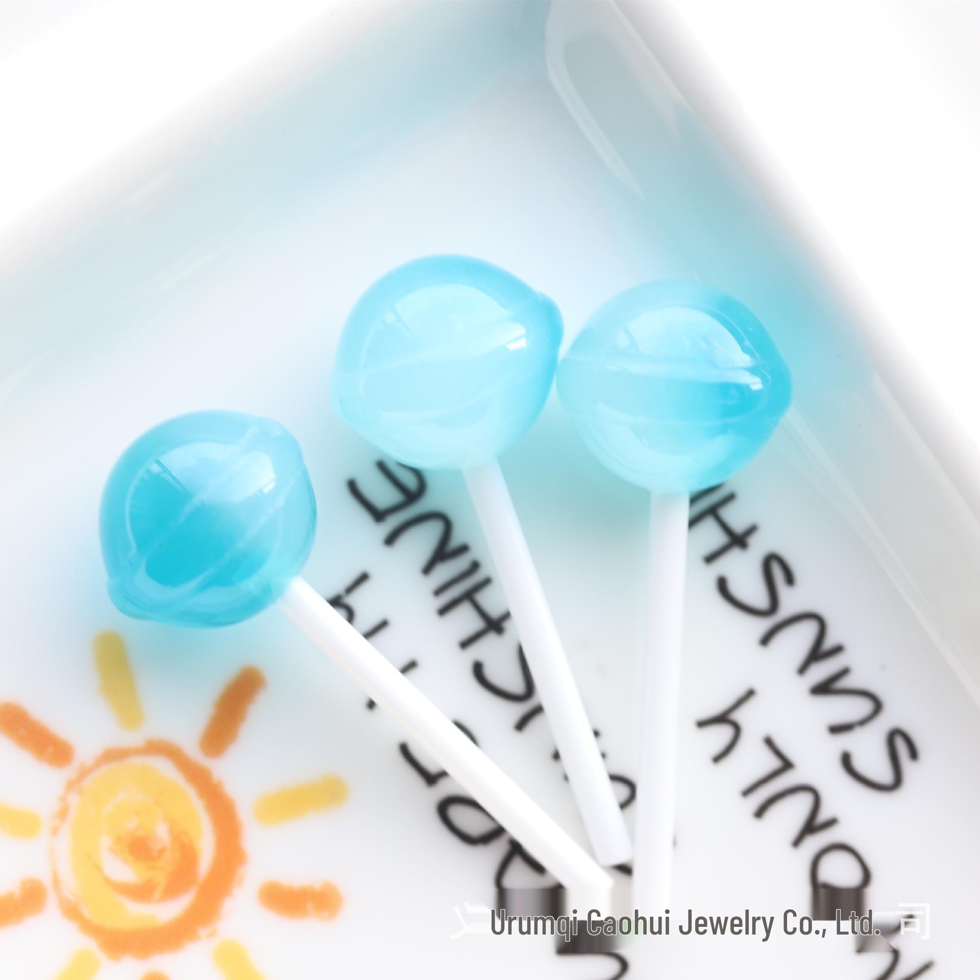 

Сделай сам Планета Леденец Симуляция Брелок Подвеска со Сливочным Клеем Смола Аксессуары 1.5cm x 4.3cm синий