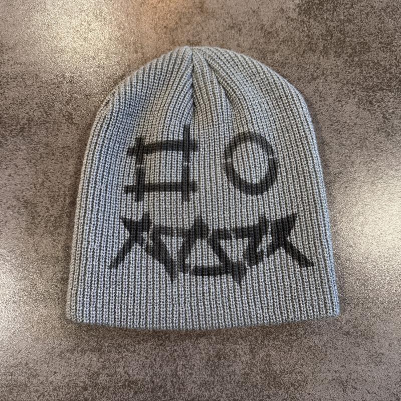 Funny Graffiti Jacquard Knit Beanie Unisex Graffiti Pattern Skull Cap Hip‑Hop Street Style Warm Winter Knitted Hat