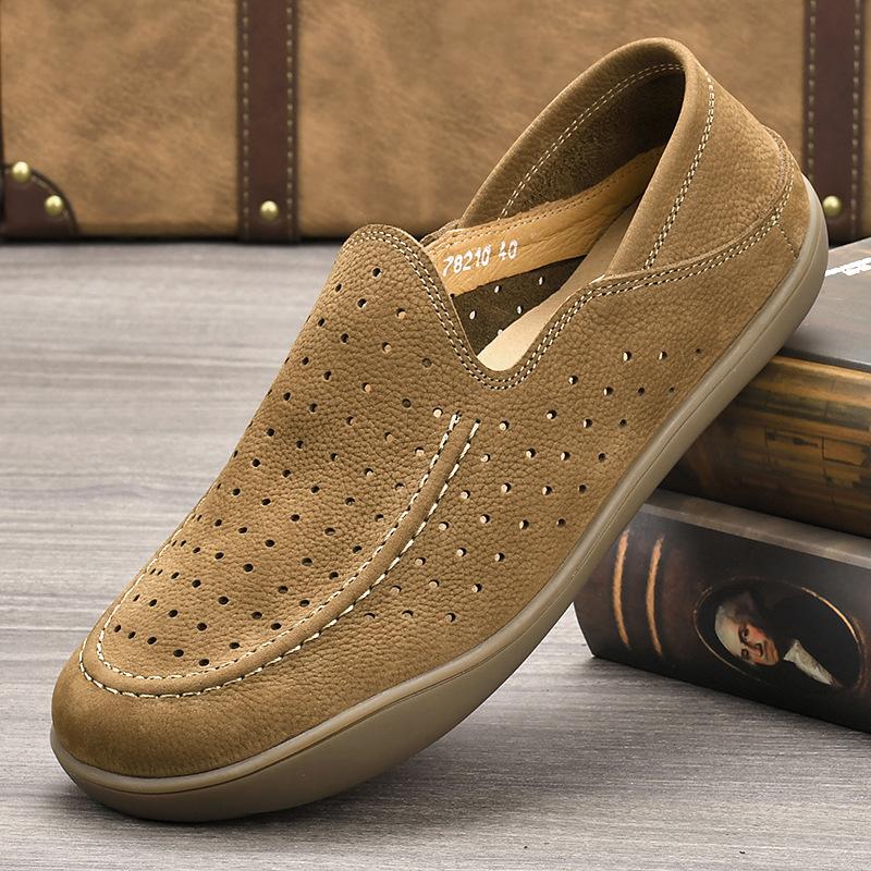 High Quality Genuine Leather Shoes for Men New Comfortable Flat Shoes Fashion Brand Cow Suede Men Loafers Casual Driving Shoes