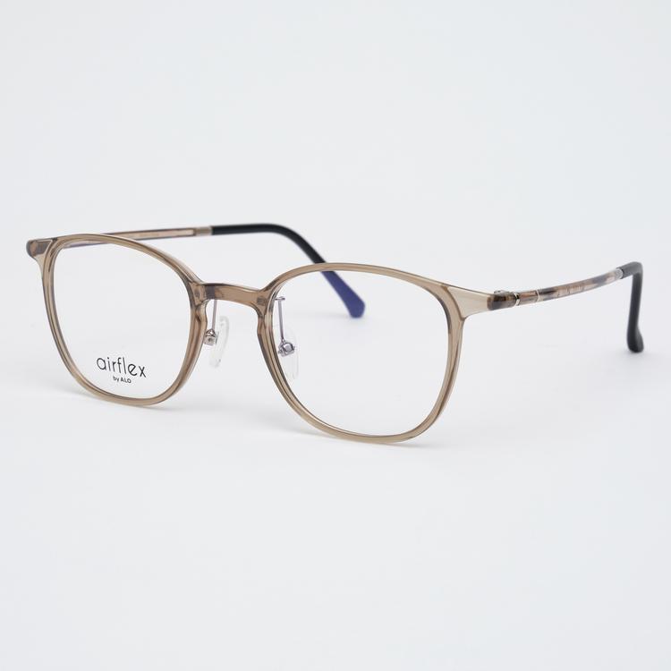 Alloaiweeo [Air Flex] Al6403 1313G Airflex Ultra-Lightweight_Transparent Khaki Saint Square Eyeglass Frame_Blue Light Lens Selection