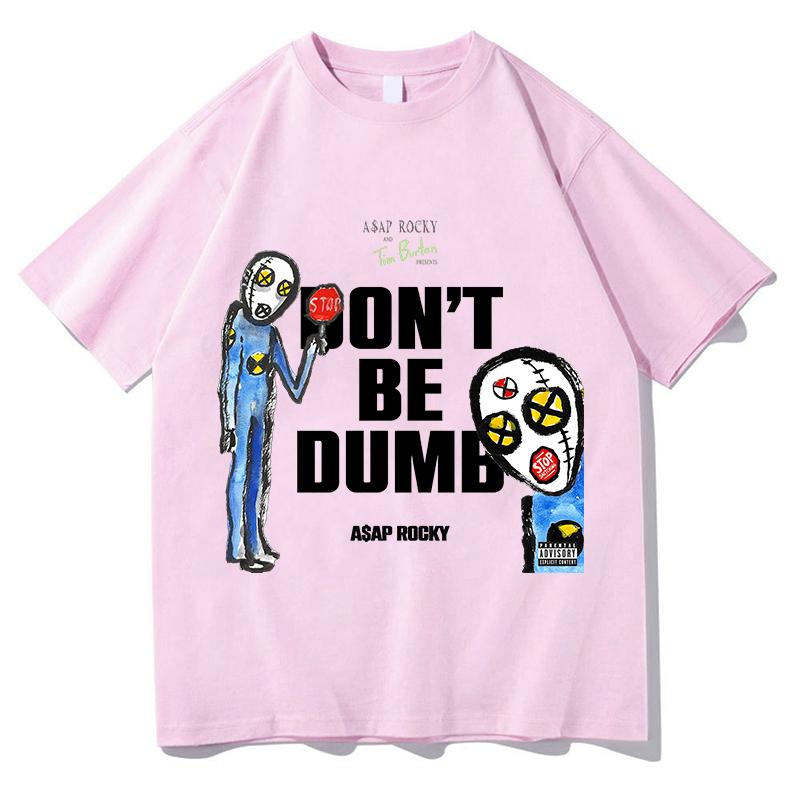 AAP ROCKY Don't Be Dumb Album Trička Unisex Čistá Bavlna Módní Ležérní Estetické Krátký Rukáv Grafické Topy Trička Streetwear