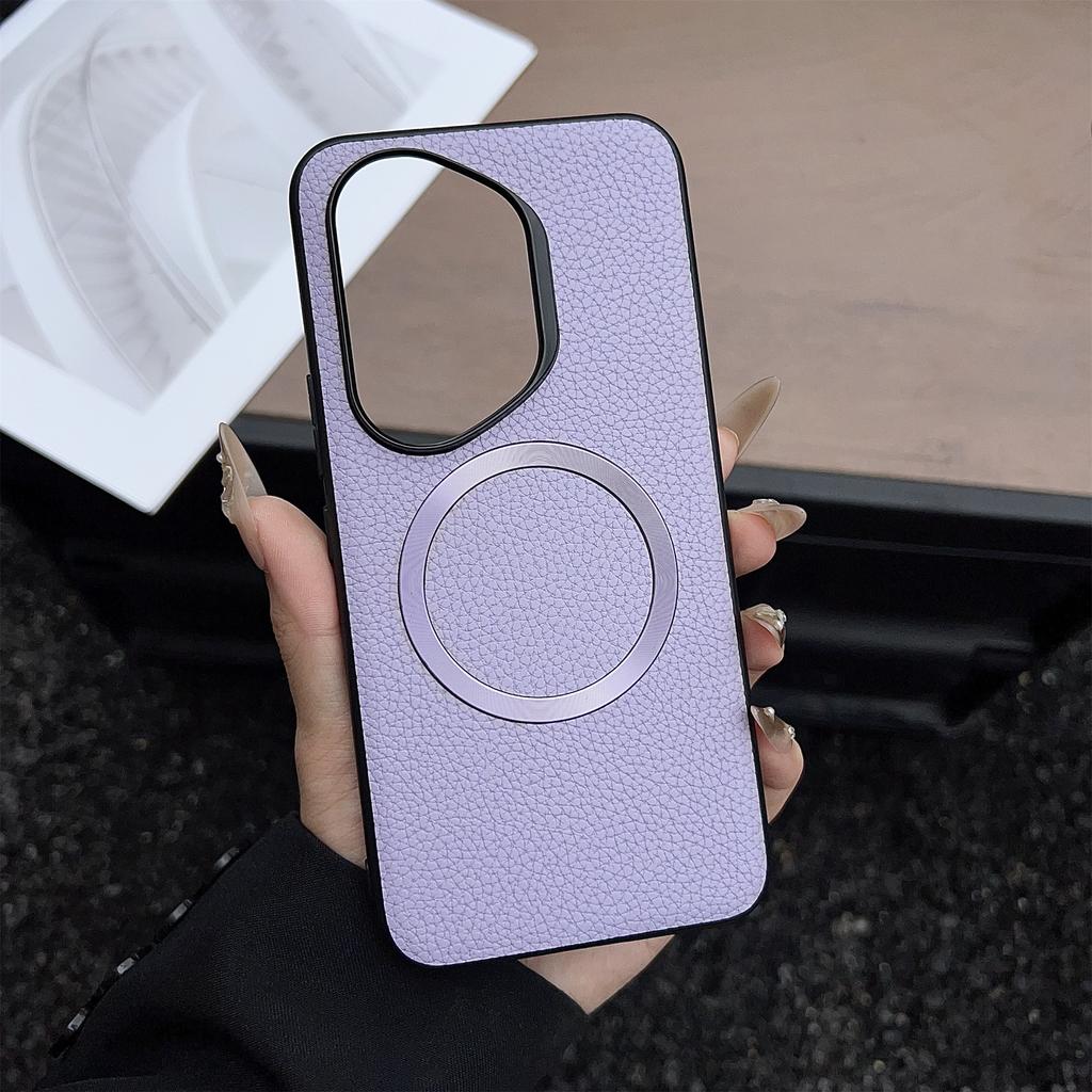 Für Honor 400 Pro 5G (Global) Hülle Kompatibel mit MagSafe PU Leder+TPU Handy-Rückseite