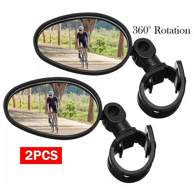 2pcs Bike Rearview Mirror 360. Adjustable Rotatable Angle Mirror For Bicycle Handlebar Outdoor V7I6