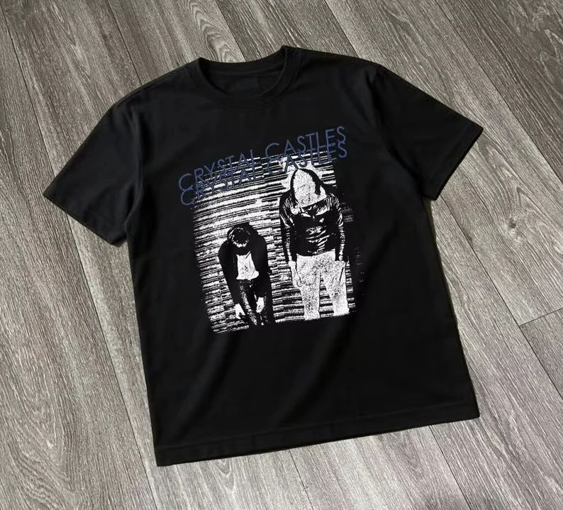 ROCK Vintage T ShirtsCrystal Castle Band Album T-shirt Summer New Style Casual Fashion T-shirt Y2k Punk FashionT-shirts Unisex