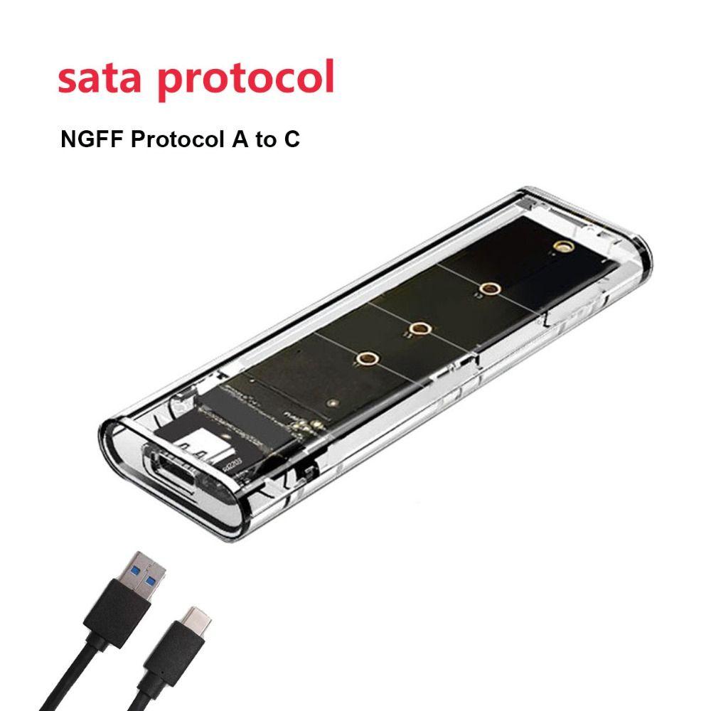 

NVME M.2 SSD Box Transparent Clear SSD Case M2 Hard Disk Case Movie Style C
