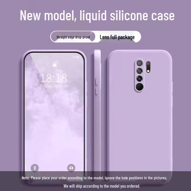 Xiaomi POCO M2 Plain Color Silicone Case with Full Coverage Drop Protection