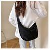 1Pc Solid Color Simple Large Capacity Korean Version of Foreign Style Leisure Bag New Versatile Ins Shoulder Messenger Bag Dumpling Bag