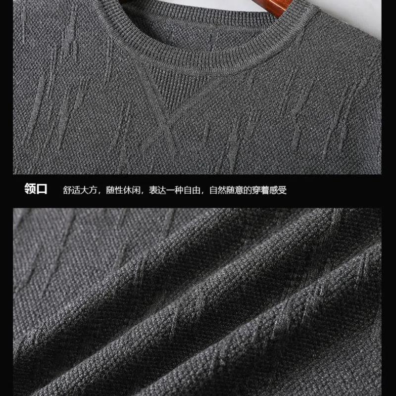 Autumn Short-sleeved Sweater for Men Plus Size  Pullover Knitting T-shirt Korean Half Sleeve Winter Inner Layering Shirt