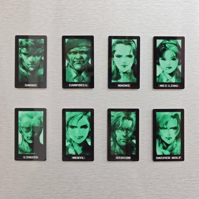 

Metal Gear Solid Fridge Magnets MGS Pixel Art Glow In The Dark Classic Character Portraits Decor For Refrigerator Game Fans