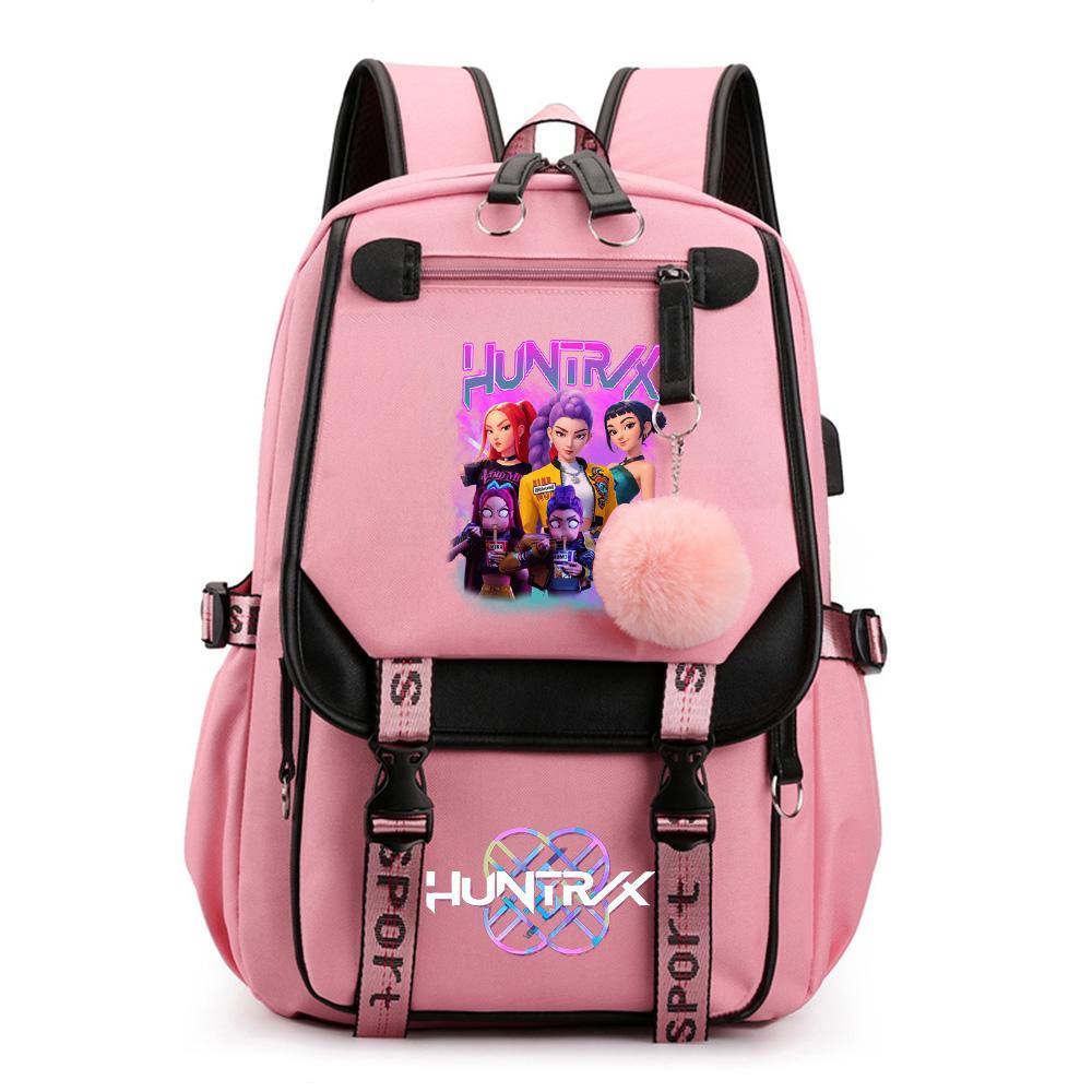 Anime K-Pop Demon Hunters Printed Backpack Schoolbag for Teenager Student Girl Boy Bookbag Large Capacity Waterproof Travel Bag Gift Rucksak
