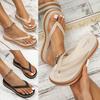 Women's Outdoor Platform Wedge Sandals Girls Popular Bohemian Style Thick Soft Soled Summer Casual Fashionable Flip Flops