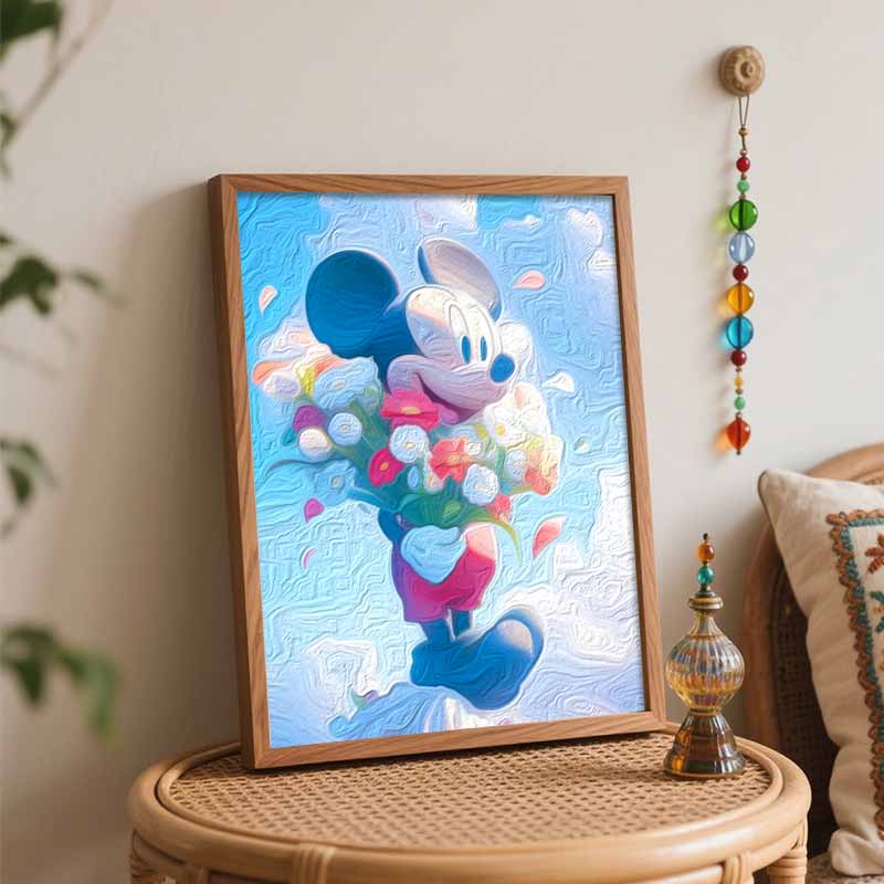 Disney Mickey Flower Paint By Number Kit Number Drawing Canvas DIY Picture Home Decor Disney Cartoon Painting Art Gift For Adults Wall Decor