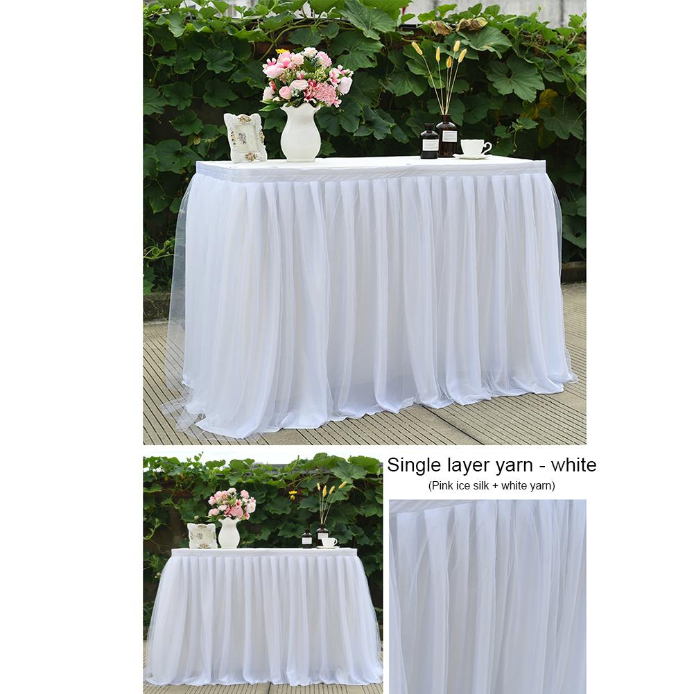 Wedding Table Skirt Tulle Ruffle Decor Birthday Party Dessert Table Cloth Banquet Meeting Table Cover Decoration