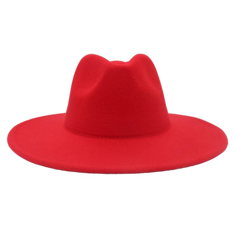 Fotografia di strada europea e americana imitazione lana cappello jazz retrò britannico uomo e donna a tesa larga cappello a cilindro cappello di feltro versatile ombra