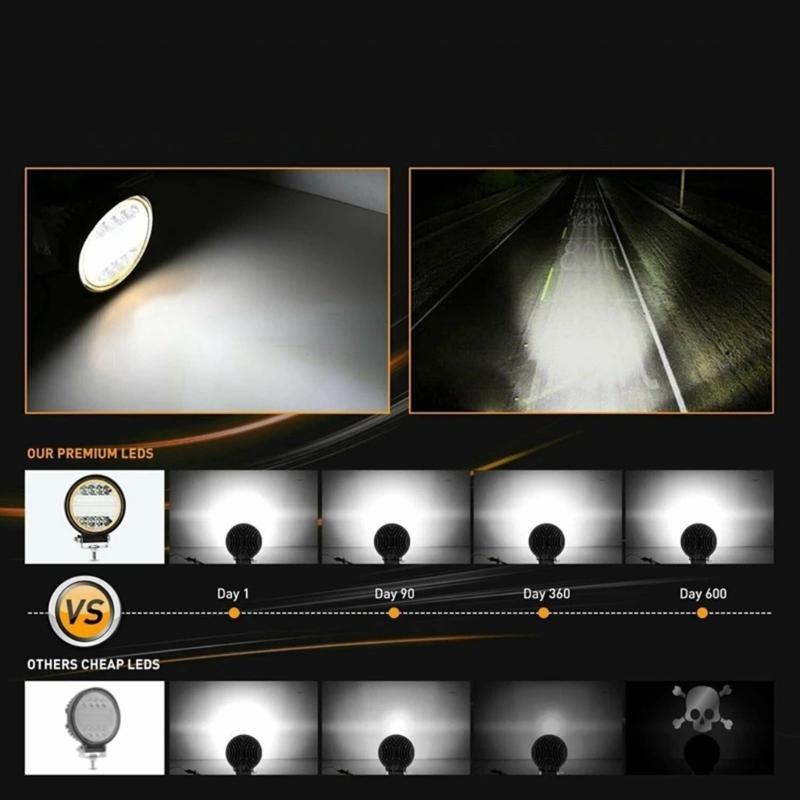 Modification Accessory Spots Flood Combo Beam for Truck Pickup SUV LED Work Light 126W 12600LM Offroad Spots Flood Light