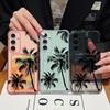 Card Slot Pocket Case For Samsung Galaxy A56 A55 A35 A25 A16 A15 A36 5G S25 S24 Ultra S23 S24 FE Coconut Tree Printed TPU Cover