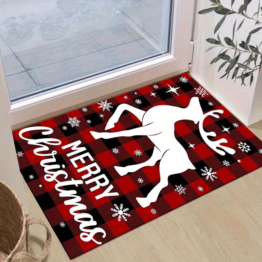 

1pc Christmas Elk Area Rug, Slip-Resistant, Easy-Clean, Stain-Resistant, Perfect for Cozy Living Rooms, Bedrooms, Kitchens, Offices, and Hol 60cm by 90cm