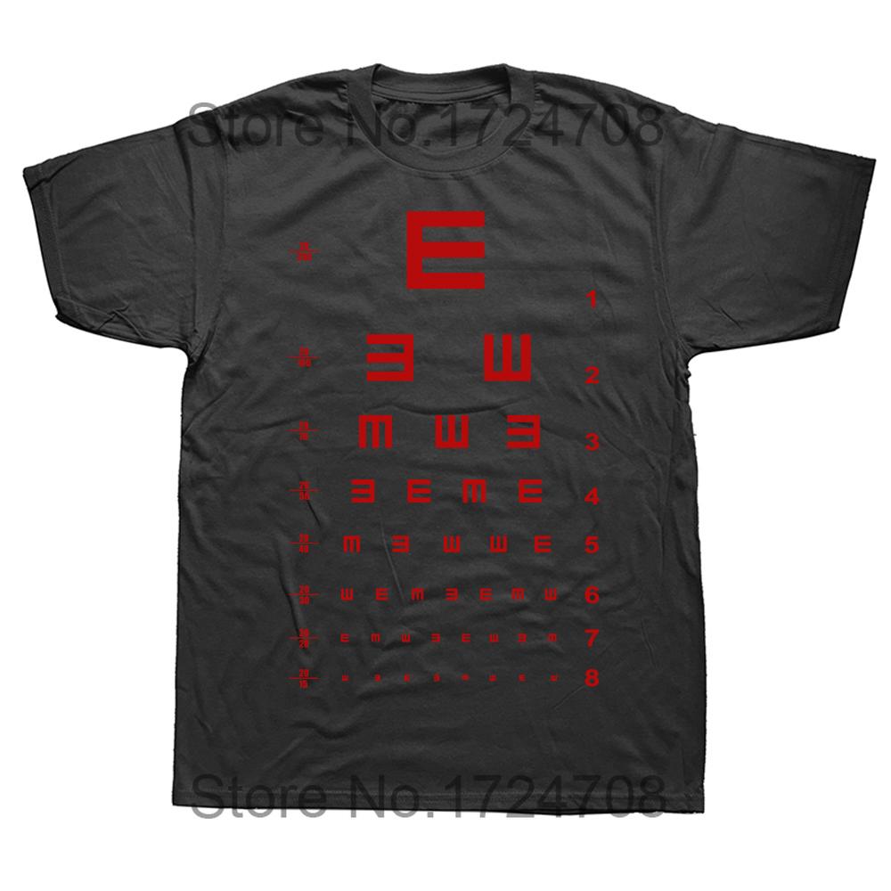 Augen Sehtafel Lustig Optiker Optometrie Brillen T-Shirts Grafik Baumwolle Streetwear Kurzarm Geburtstagsgeschenke T-Shirt