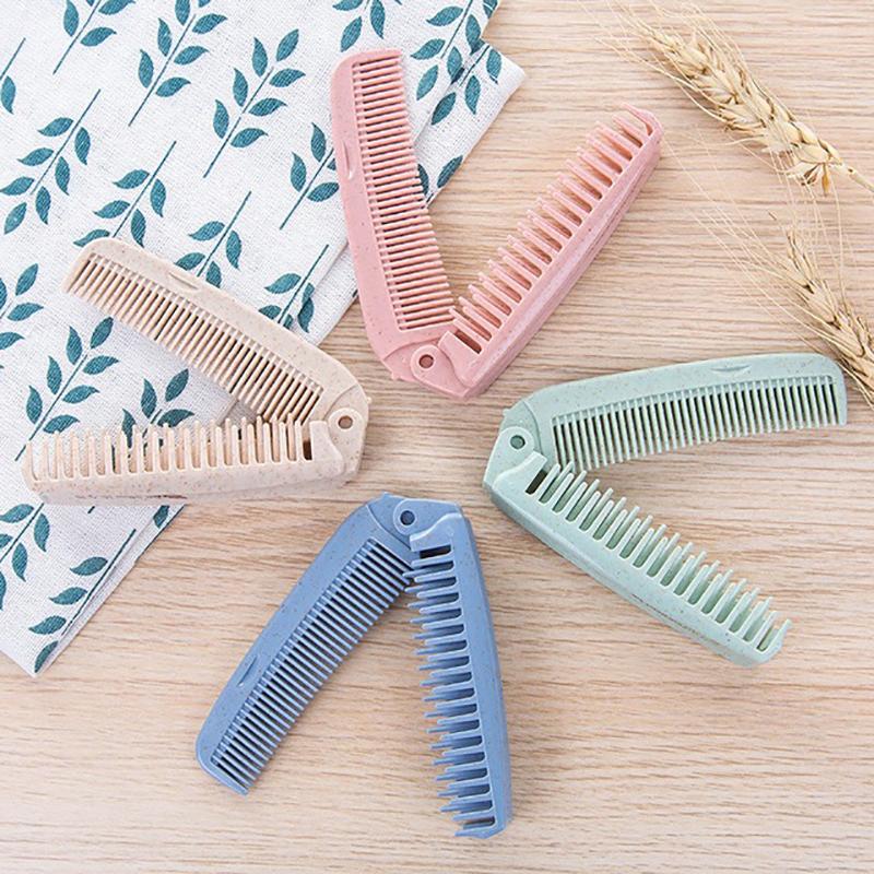 Portable Travel Hair Comb Hair Brush Wheat Straw Foldable Hair Brushes Massage Comb Anti-Static Hair Combs Hair Styling Tools
