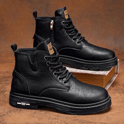 Bottes Martin grande taille 45 46 chaussures pour hommes automne nouveau chaussures de travail montantes plateforme rétro britannique chaussures tendance pour hommes