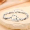 Heart-Shaped Zircon Circle Interlocking Beaded Bracelet