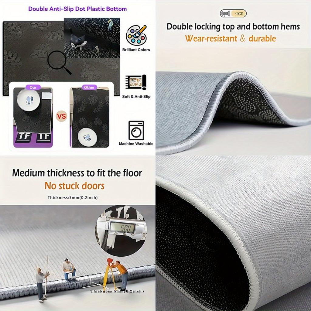 800g/m² Forest Animal HD Printed Carpet, Kitchen Rugs, Yoga Mat, Non-Slip Bathroom Mats, Absorbent Washable Polyester Rug for Bathroom, Livi