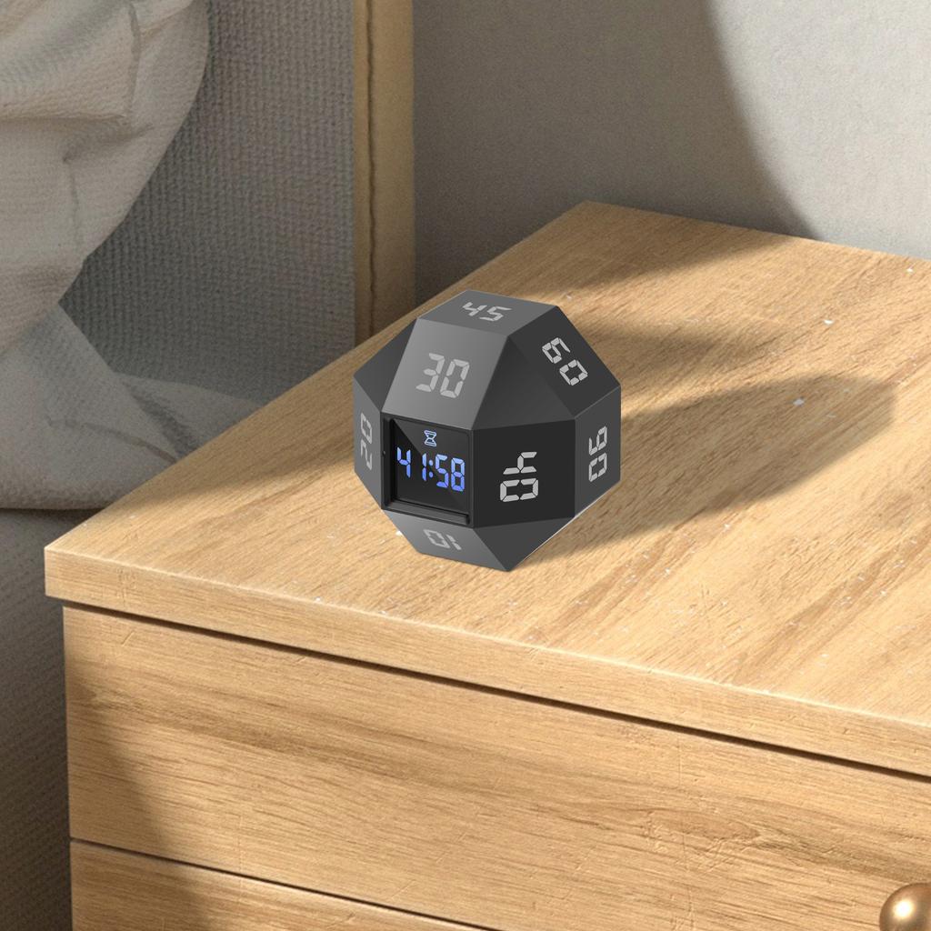 Cube Timer LED Display Gravity Sensor Flipping Study Countdown Cooking Timers Mini Digital Timer Bedroom Kitchen Accessories