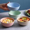 8/6Piece Set Nordic Wheat Straw Bowl Home Salad Bowl Children's Creative Plastic Bowl Student Dormitory Rice Bowl Tableware Set