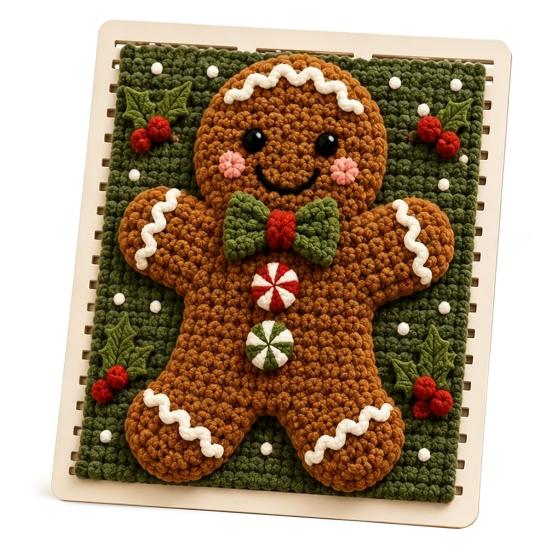 Yarn Art Decor Projects DIY Fabric Weaving Painting Kit, Halloween Christmas Crochet Kit for Decoration, Beginner Handmade Craft Project Set Holiday