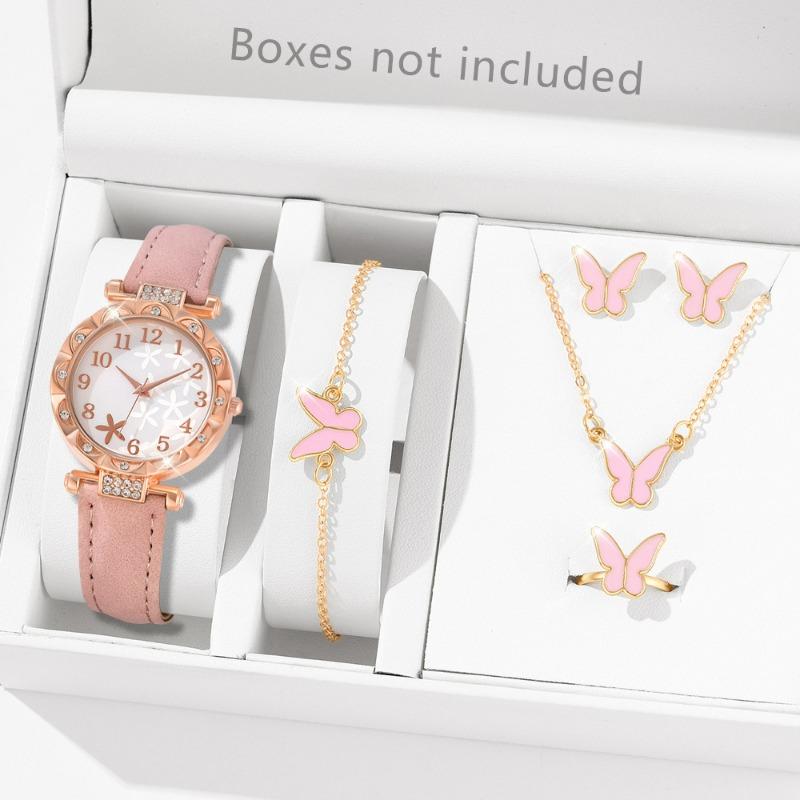 Star Watch Women's Diamond Belt Digital Dial Quartz Watch High Value Watch Set