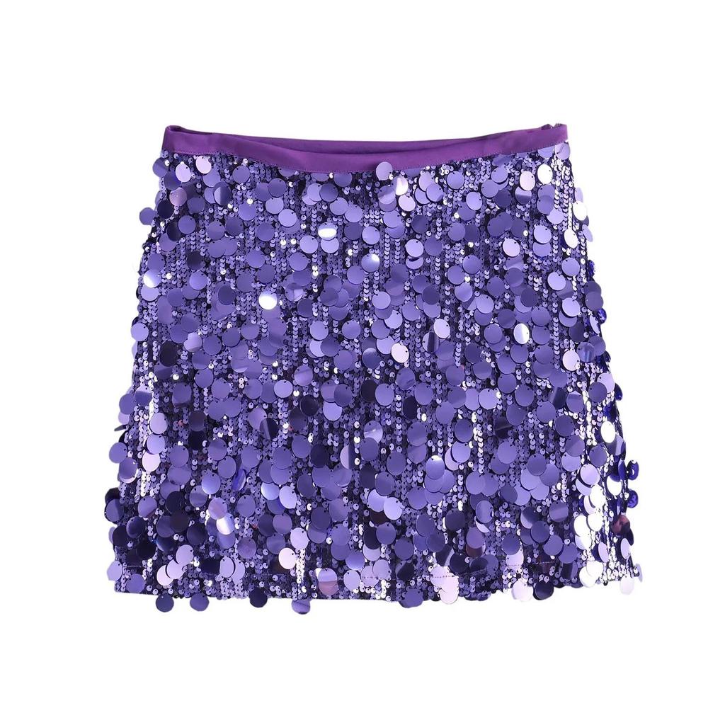 2026 Winter Women's European & American Style Sequin Miniskirt: Sexy Hip-Hugging Short Skirt