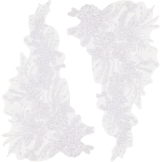 GORGECRAFT 1 пара 3D вышивка цветами кружевная ткань черная пайеточная лента отделка вышитая бисером цветочная аппликация пришивные нашивки блестящее швейное украшение