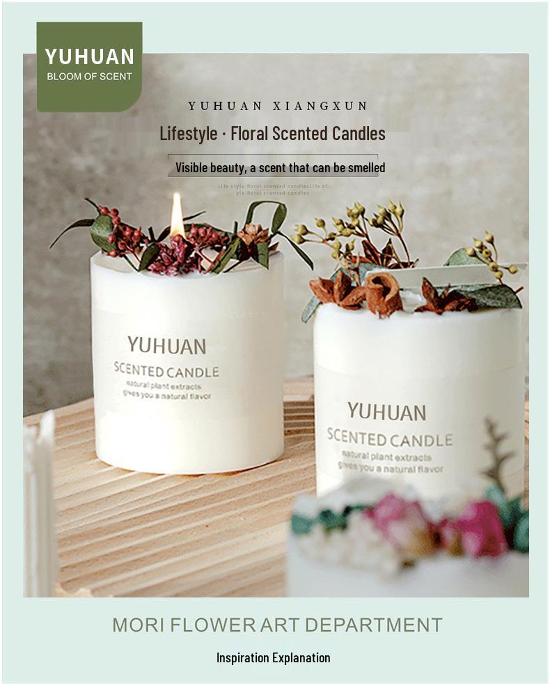 Exquisite Floral Scented Candle & Real Flower Diffuser Gift Box - Luxury Aromatherapy Birthday Gift for Her