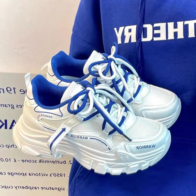 New Spring Autumn Daddy Shoes Women's Trend Versatile Thick Sole Mesh Breathable Casual Sports Shoes Women sneaker