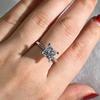 Minimalist Square Zircon Diamond Wedding Ring for Women - Elegant Princess Style Jewelry