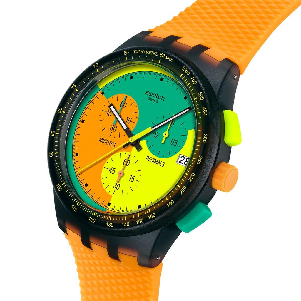 Swatch NEON SIGNAL FLAG SUSB422 Unisex Watch Orange