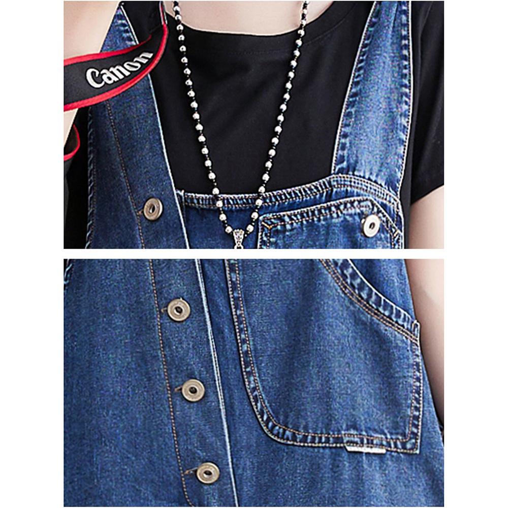 Loose Suspender Jeans Women Sleeveless Jeans Jumpsuit Summer Streetwear Denim Overalls Baggy Solid Wide Legs Denim Shorts
