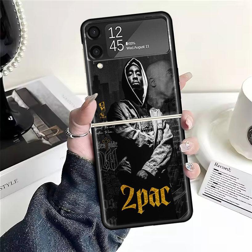 Rapper 2pac Singer Tupac Cases For Samsung Galaxy Z Flip 4 5 6 7 3 Z Flip7 Flip6 Flip4 Flip5 Flip3 5G Hard Shockproof Fundas Cov