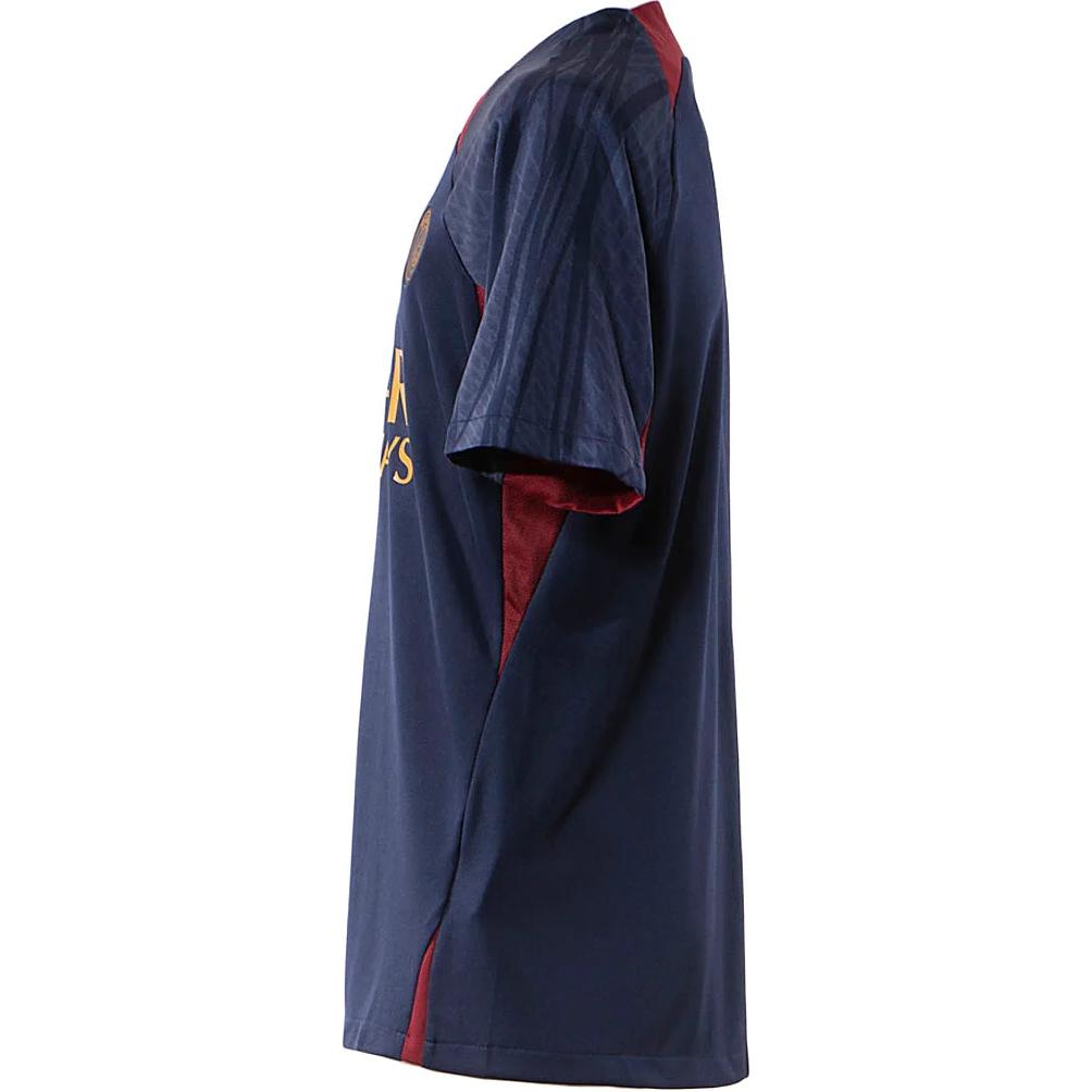 Nike Letter Print Colorblock Round Neck Short Sleeve Soccer Jersey Paris Saint-Germain Men Tops Navy-Blue DX3022-499