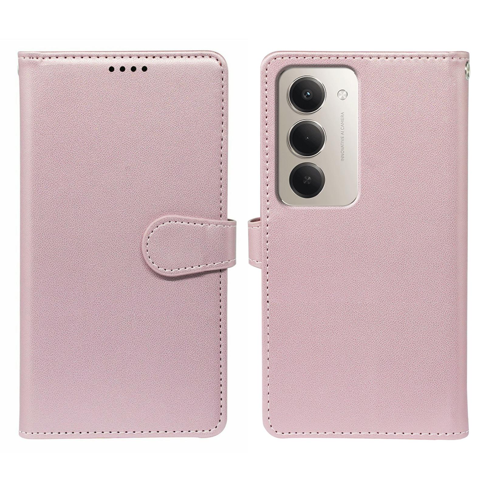 

Чохол для Xiaomi Redmi 15 5G з 9 відділеннями для карток, підставкою з PU шкіри, чохол для телефону Rose Gold